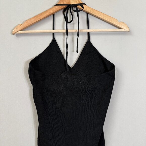 Mango Halter Bodycon Mini Dress Women's XS Black Cocktail Party Going Out NWOT - Picture 8 of 14